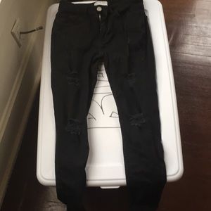 Legend London black ripped and repaired jeans